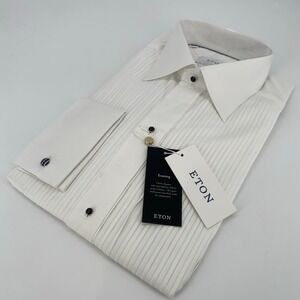 Eton‎ Dress Shirt Men's 16-41 White Stretch Contemporary Fit Collared Button Up